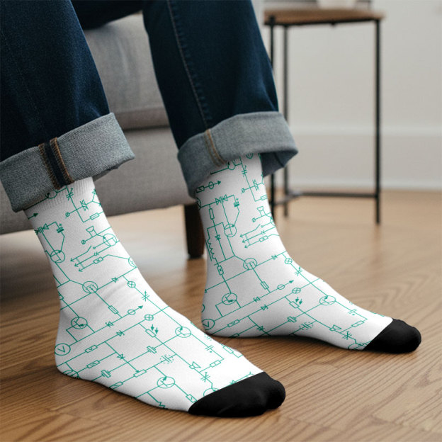 Electronic Components Arrow White Men's Socks