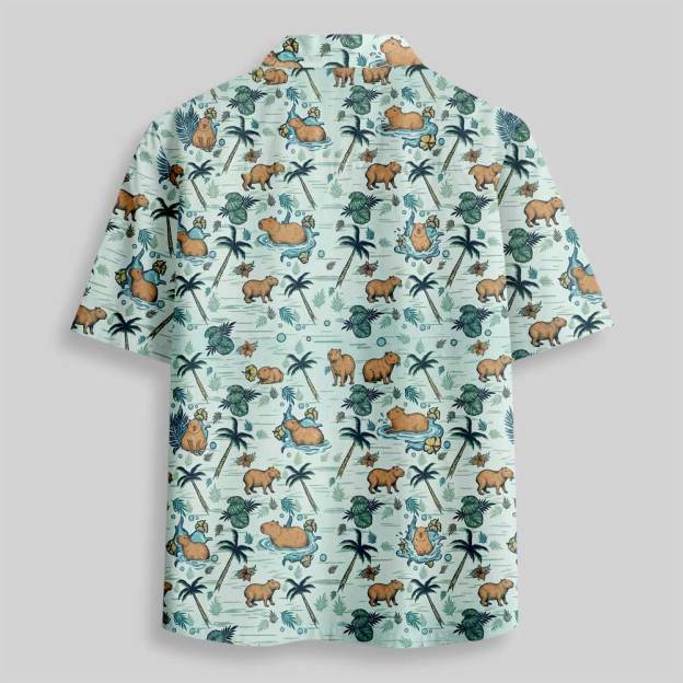 Island Capybara Button Up Pocket Shirt