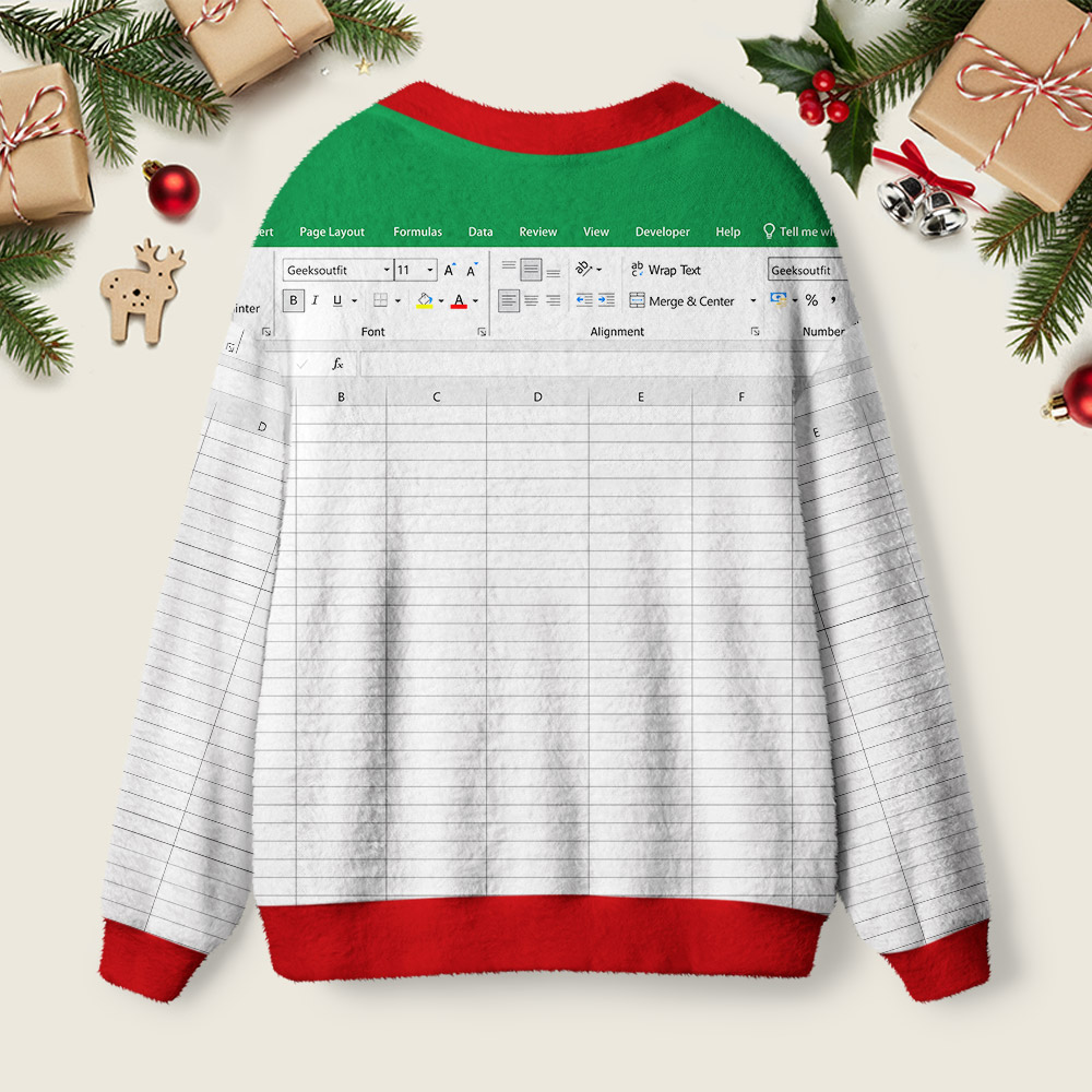 Excel Funny Red Geek Ugly Cardigan Sweaters