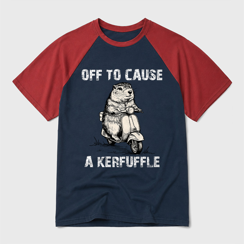 Off To Cause A Kerfuffle Geek Retro Raglan T-Shirt