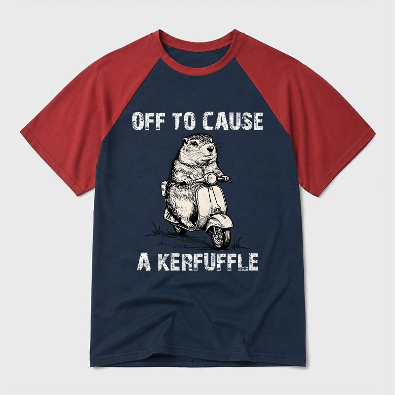 Off To Cause A Kerfuffle Geek Retro Raglan T-Shirt