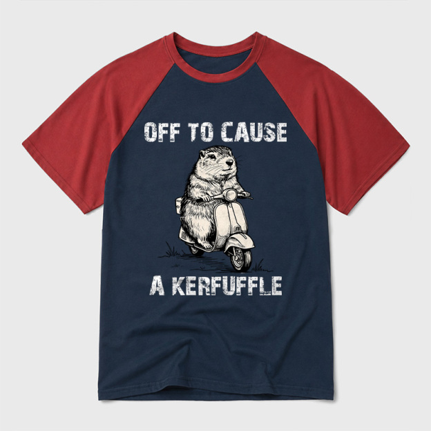 Off To Cause A Kerfuffle Geek Retro Raglan T-Shirt