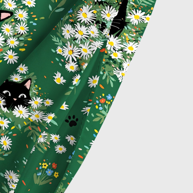 Peekaboo Kitty Geek Tiered Cami Maxi Dress