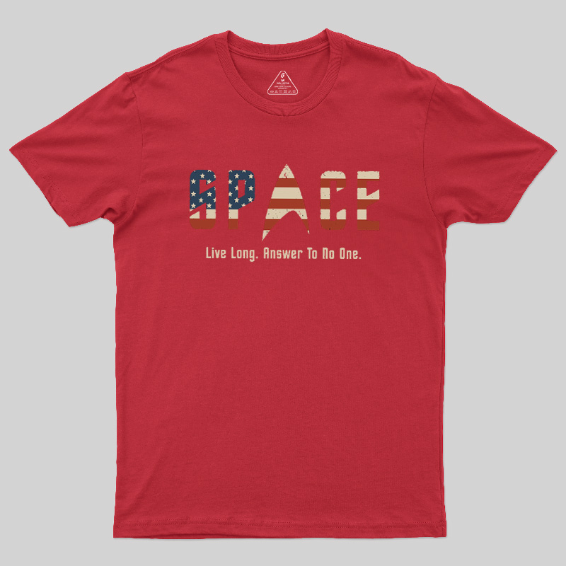 US Flag Deep Space Motto Geek T-Shirt
