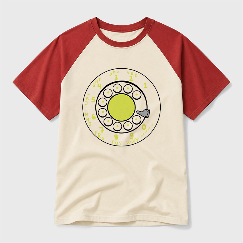 Rotary Dial Geek Retro Raglan T-Shirt