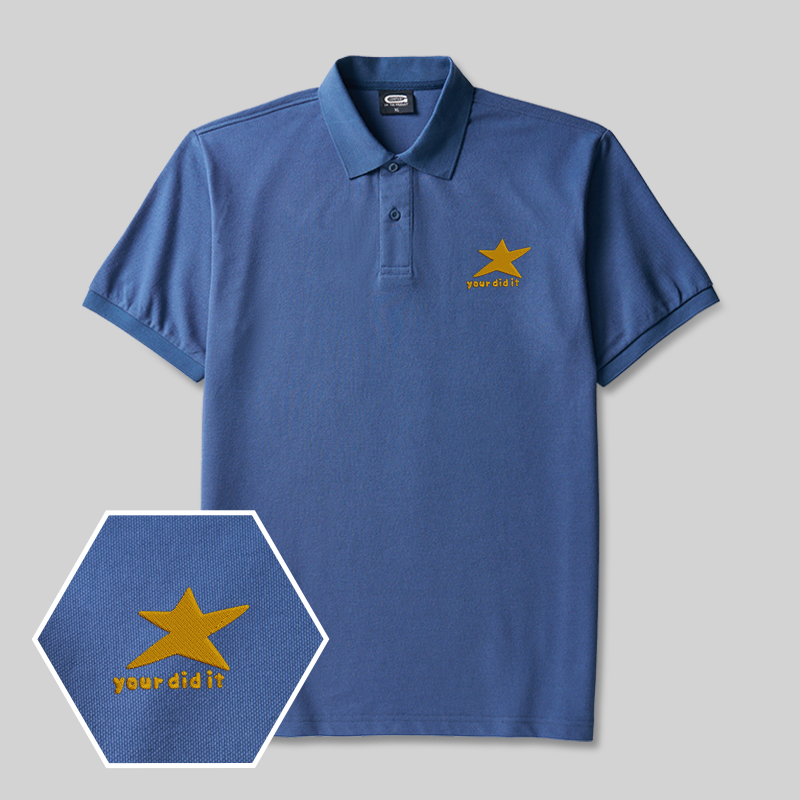 You Did It Geek Embroidered Polo Shirts