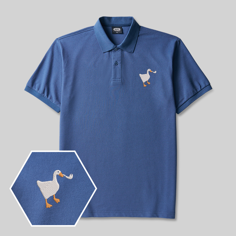 Pipe Untitled Goose Geek Embroidered Polo Shirts