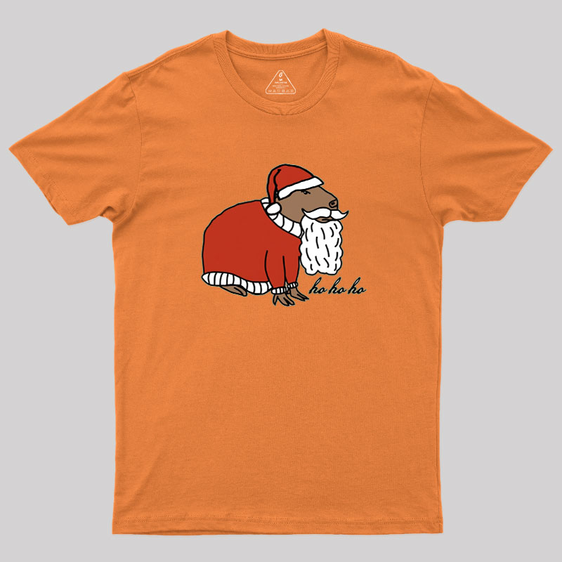 Capybara Santa Claus says Ho Ho Ho Geek T-Shirt
