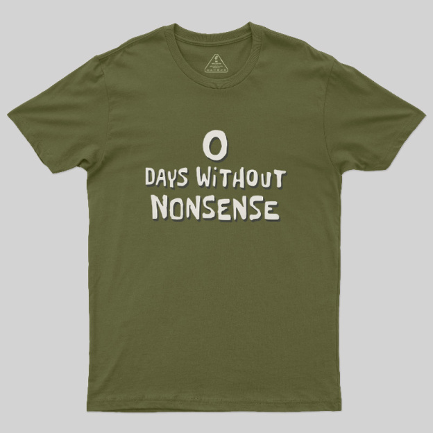 0 Days Without Nonsense Geek T-Shirt