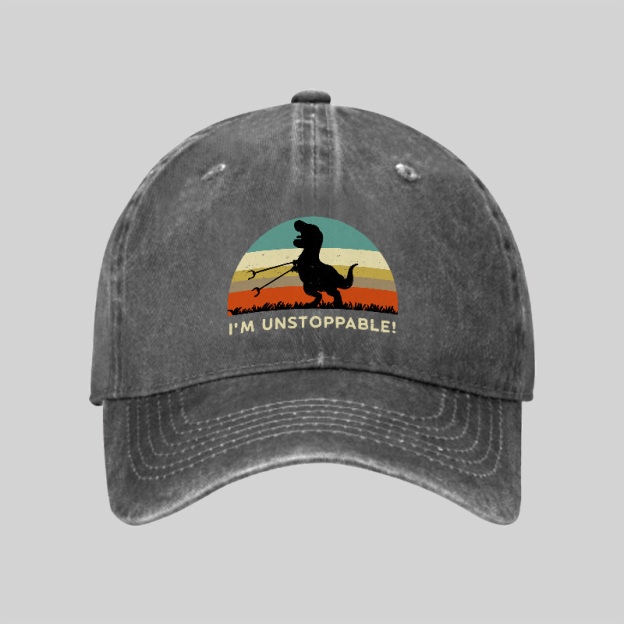I'm Unstoppable T-Rex Washed Vintage Baseball Cap