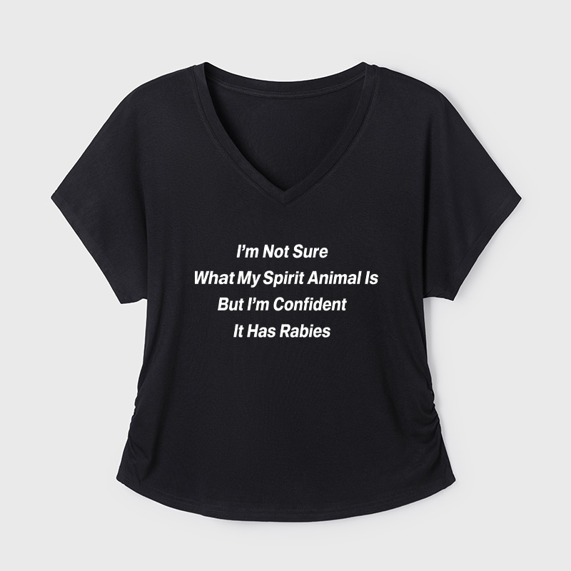 I'm Not Sure What My Spirit Geek Dolman Sleeve V-Neck Shirt