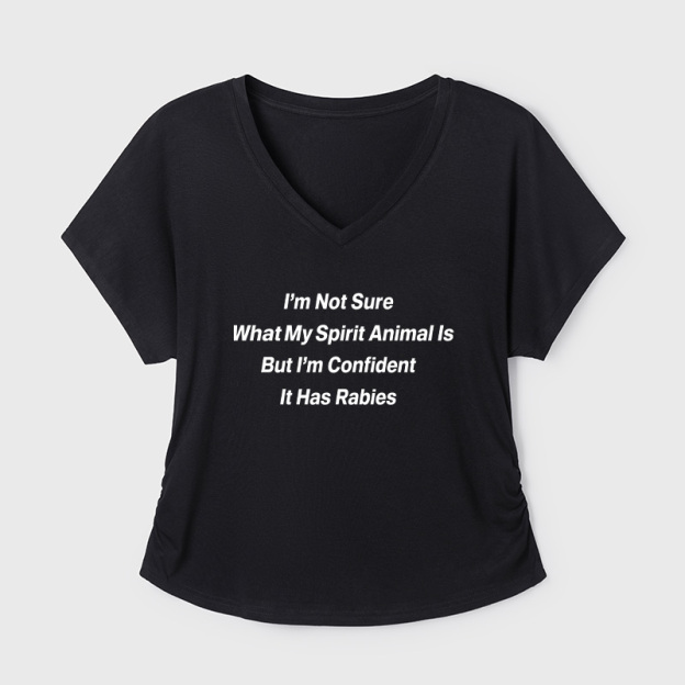 I'm Not Sure What My Spirit Geek Dolman Sleeve V-Neck Shirt