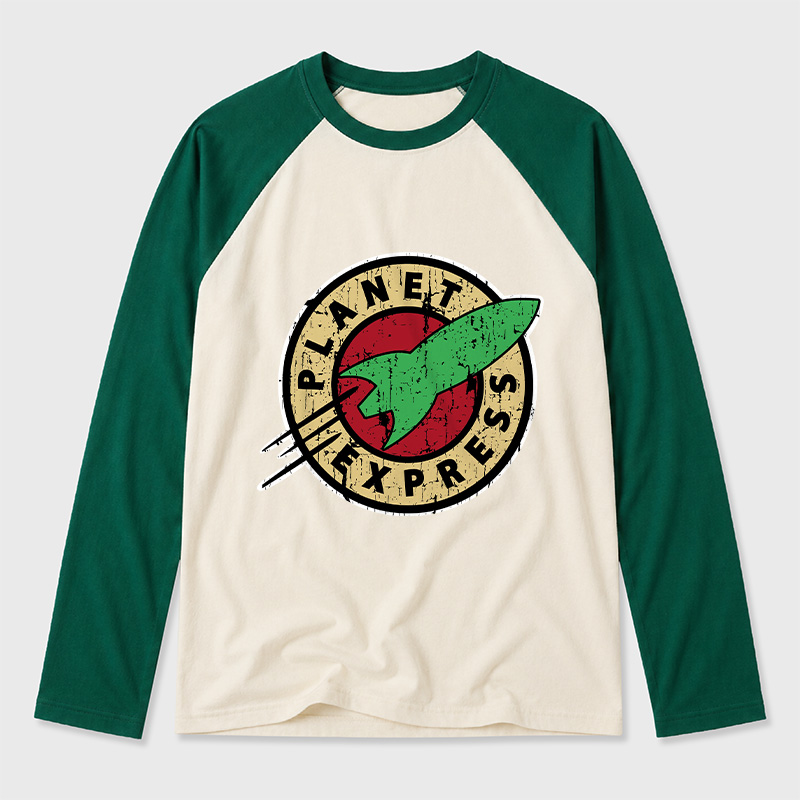 Planet Express Geek Retro Raglan Long-Sleeve Tee