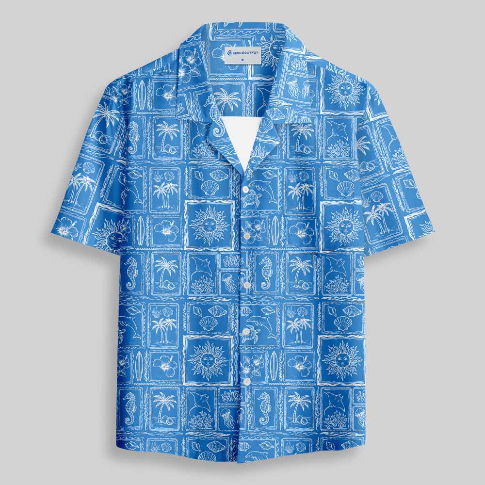Ocean Tile Field Guide Button Up Pocket Shirt