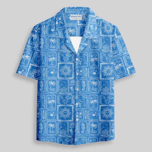 Ocean Tile Field Guide Button Up Pocket Shirt