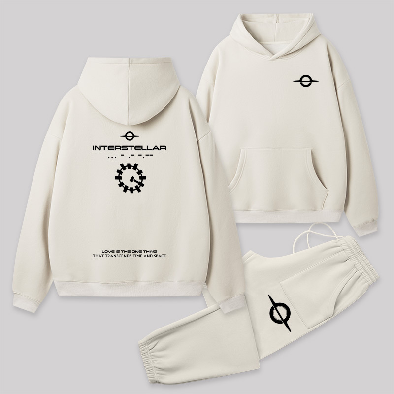 Interstellar Front and Back Printed Geek Fleece Hoodie Set