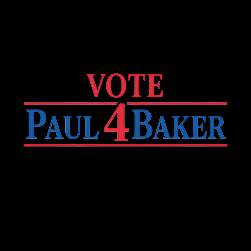 Retro Campaign Vote Paul 4 Baker Novelty Geek T-Shirt