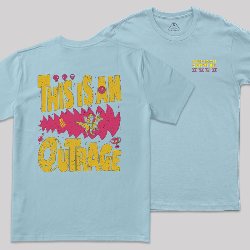 This is An Outrage Front and Back Printed Geek T-Shirt