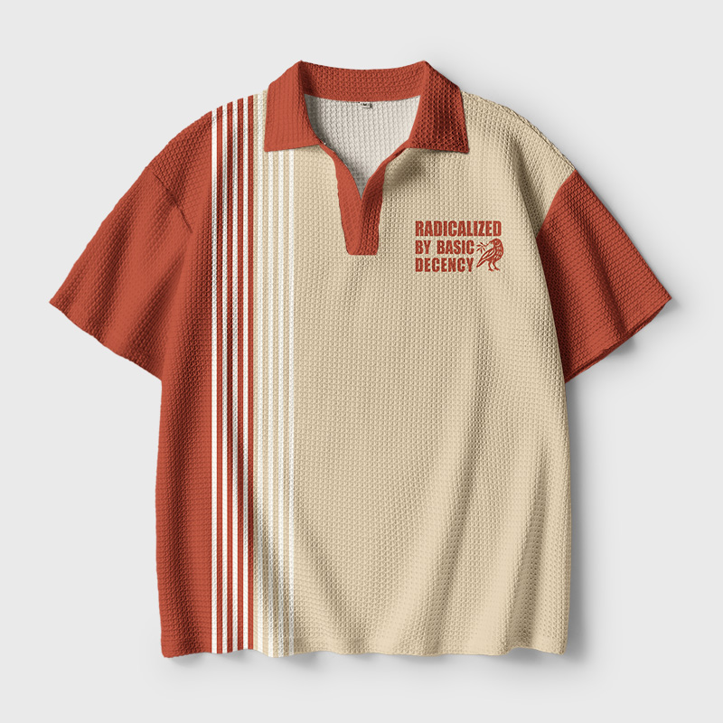 Radicalized By Basic Decency Geek Crochet Polo Shirt