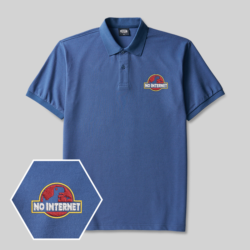 No Internet Geek Embroidered Polo Shirts