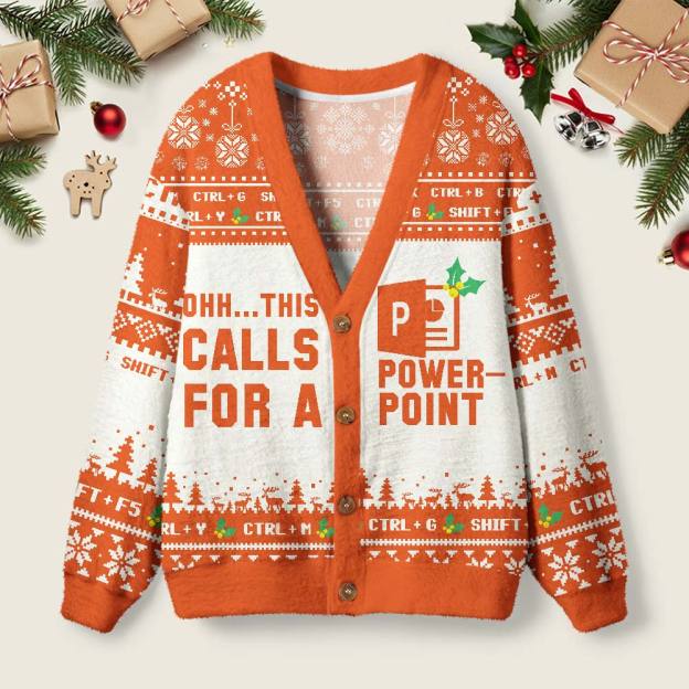 Ohh This Calls for a Powerpoint Geek Ugly Cardigan Sweaters