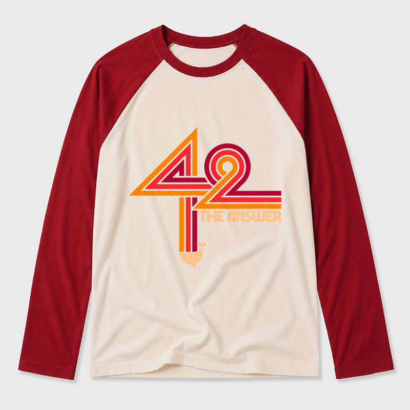 42 The Ultimate Answer Geek Retro Raglan Long-Sleeve Tee