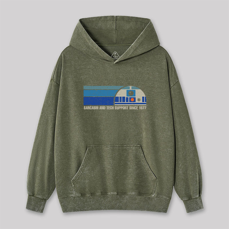 Providing Sarcasm and Tech Support Since 1977 Washed Hoodie