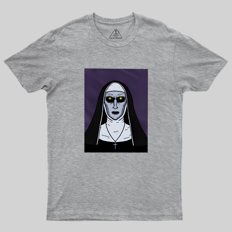 Macabre Nun Dark Horror Cartoon Geek T-Shirt