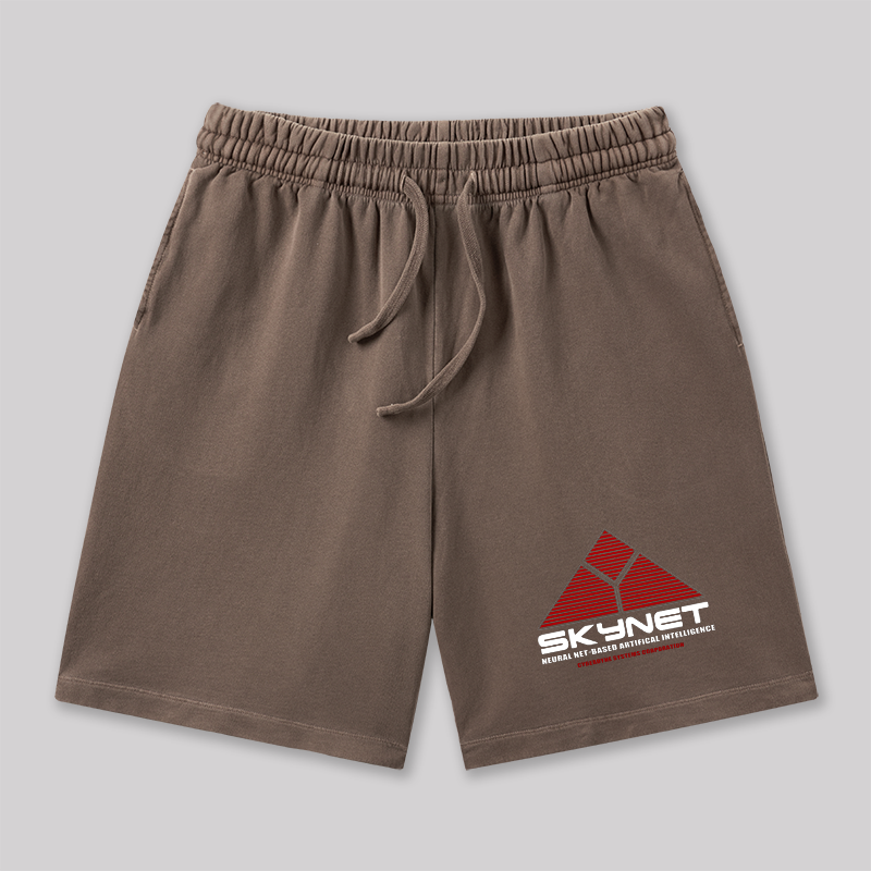 Skynet System Geeky Washed Shorts