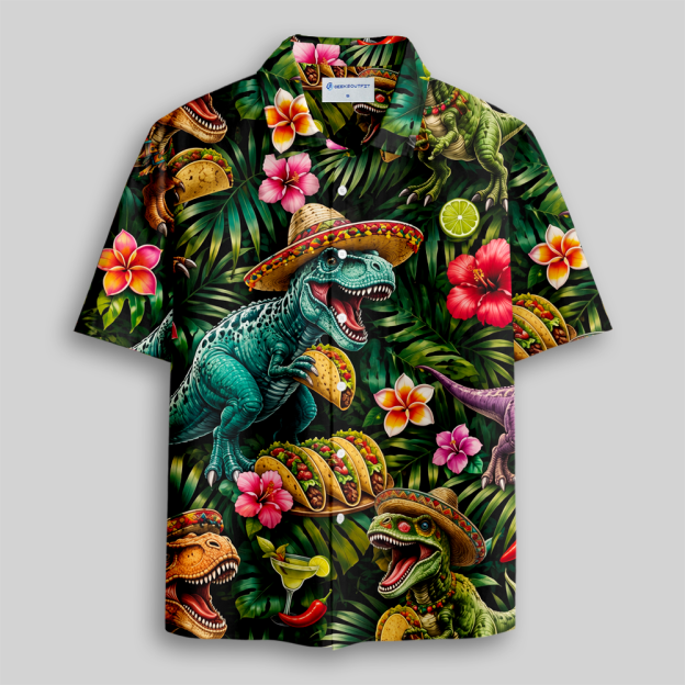 Tacos Before Extinction Button Up Pocket Shirt