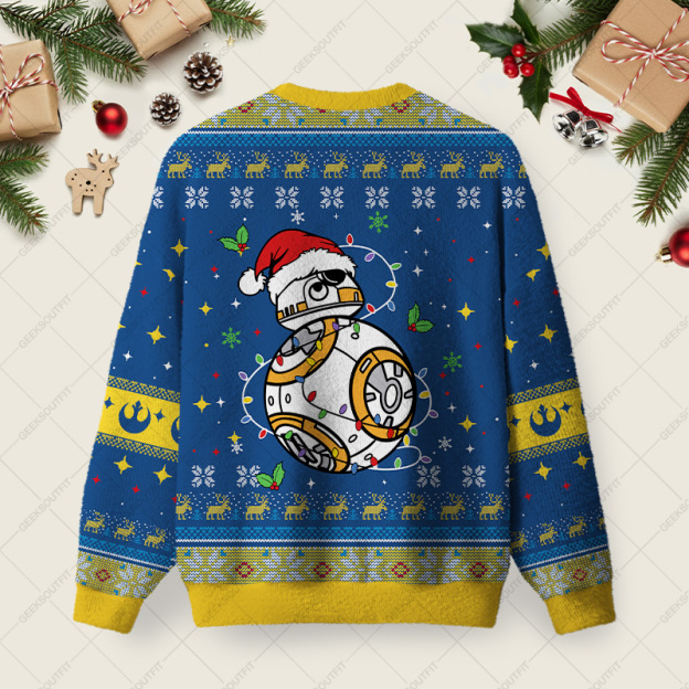 BB-8 Christmas Ugly Christmas Fuzzy Fleece Sweatshirt