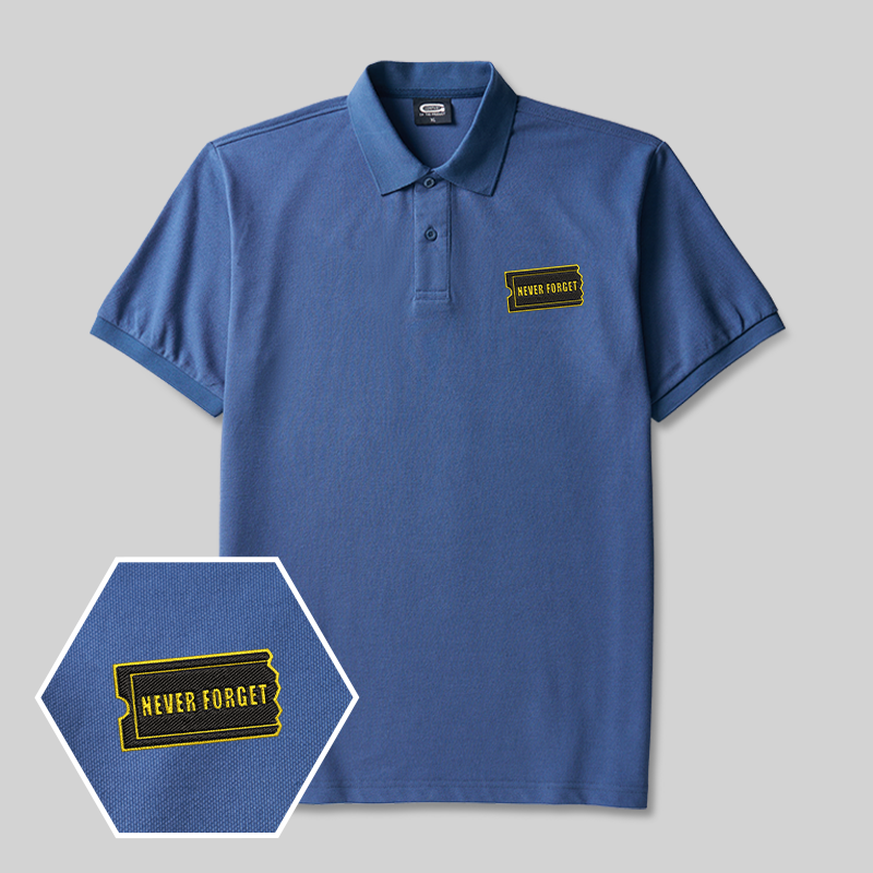 Never Forget Geek Embroidered Polo Shirt