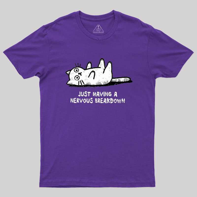 Nervous Breakdown Cat Geek T-Shirt