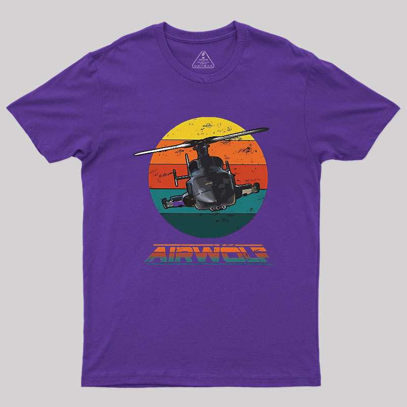 Airwolf Sunset 1980s Retro Geek T-Shirt