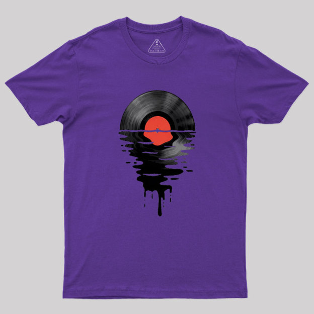 Vinyl LP Music Record Sunset Red Geek T-Shirt