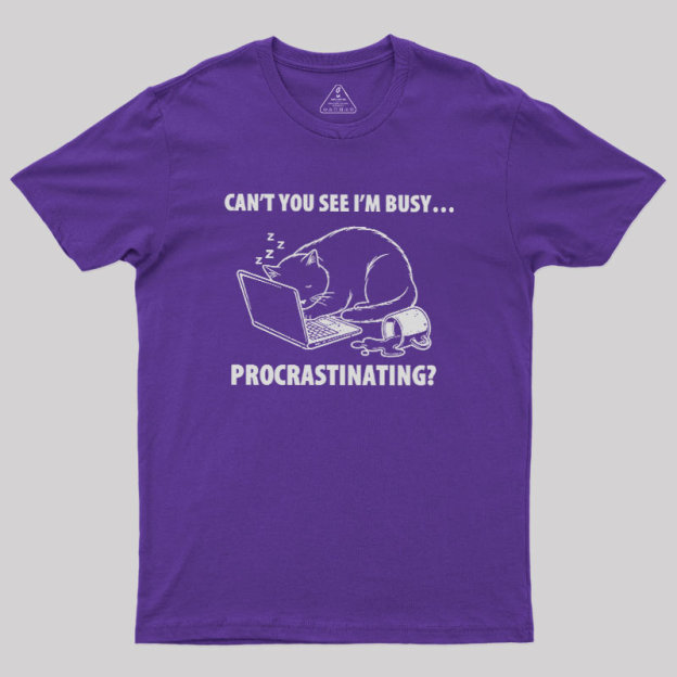 Procrastination Cat Geek T-Shirt