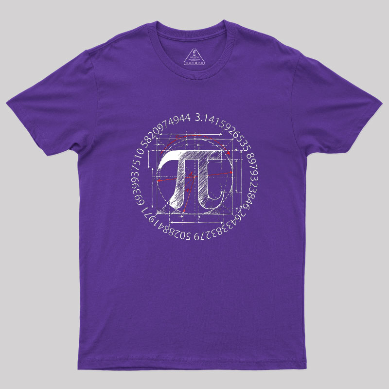 Pi Symbol Sketch Geek T-Shirt
