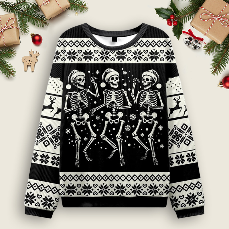 [FINAL CLEARANCE] Dancing Skeletons Ugly Christmas Sweatshirts