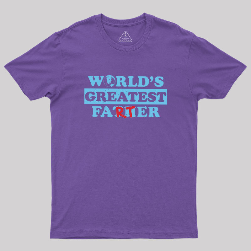 Worlds Greatest Farter Cyan Worn Geek T-Shirt