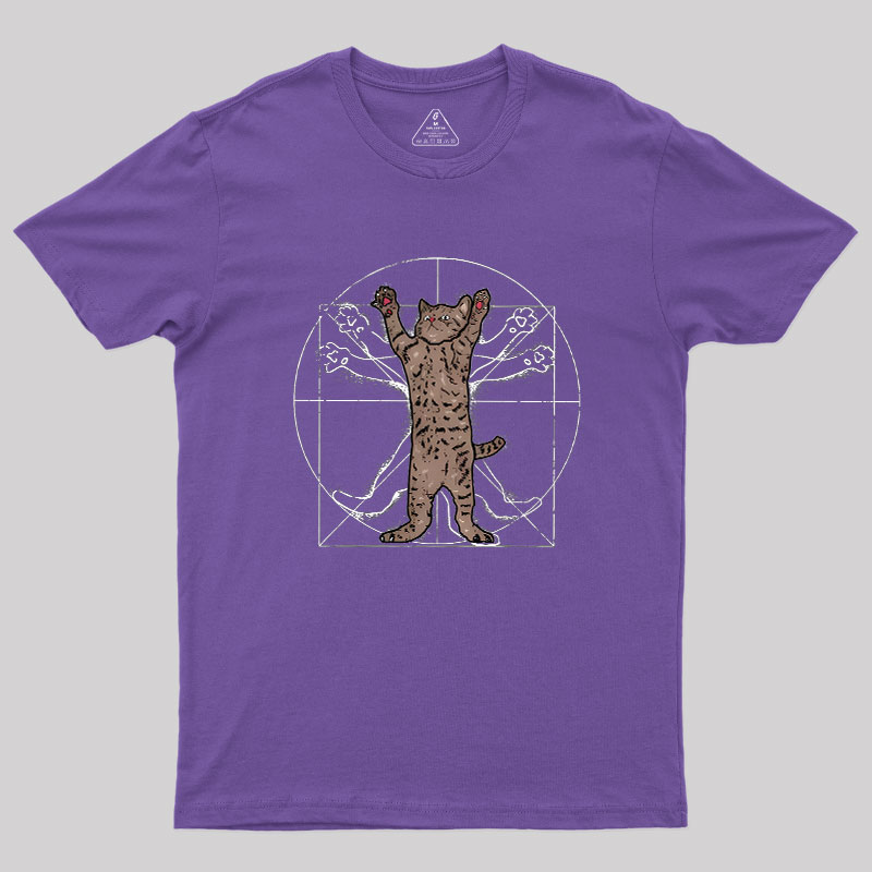 Vitruvian Cat Geek T-Shirt