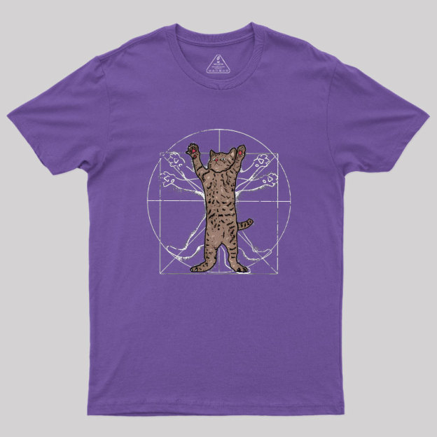 Vitruvian Cat Geek T-Shirt