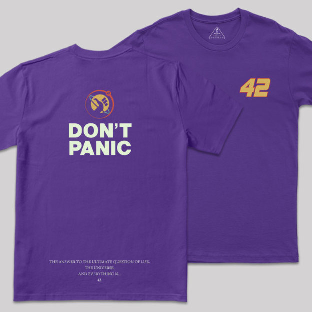 Don't Panic Front and Back Printed Geek T-Shirt