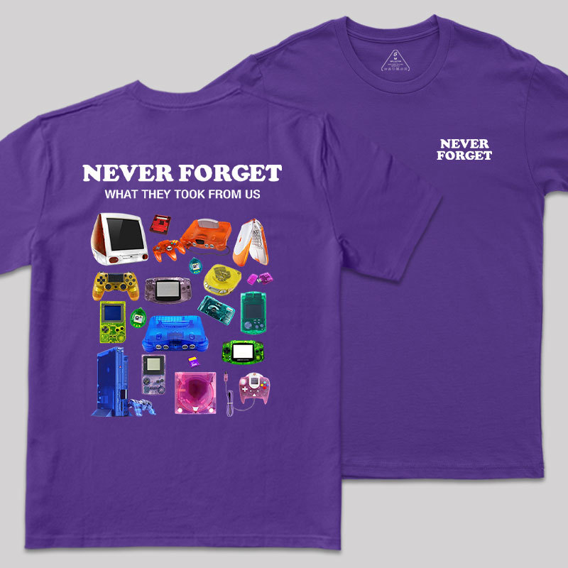 Never Forget Front and Back Printed Geek T-Shirt