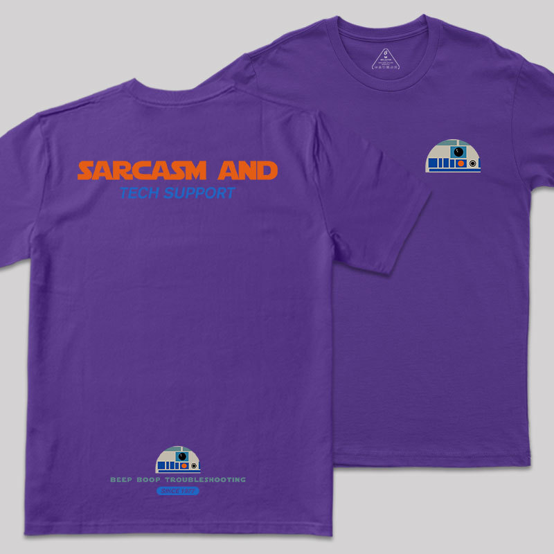 Sarcasm And Tech Support Front and Back Printing Geek T-Shirt