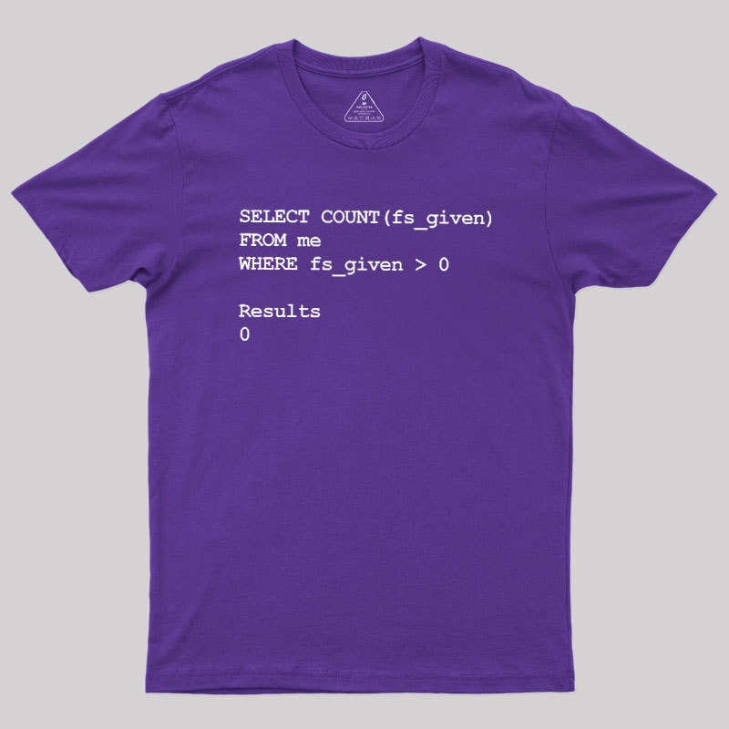 Funny SQL Programming Joke Geek T-Shirt