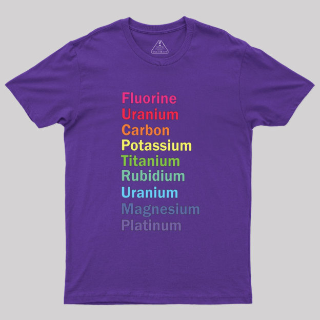 Fluorine Uranium Carbon Potassium Geek T-Shirt