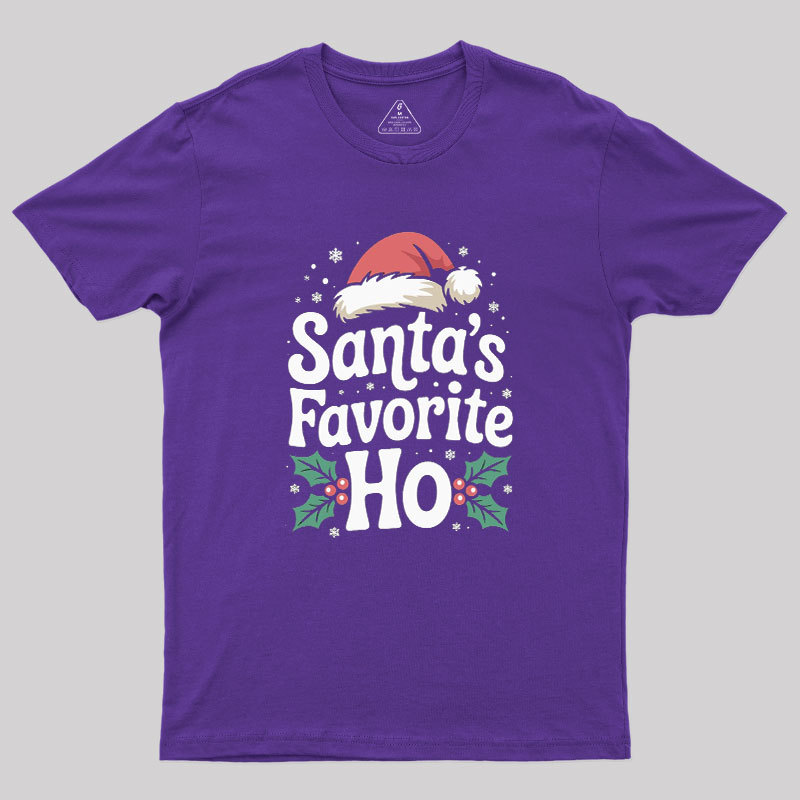Funny Christmas Santa's Favorite Ho Naughty Geek T-Shirt