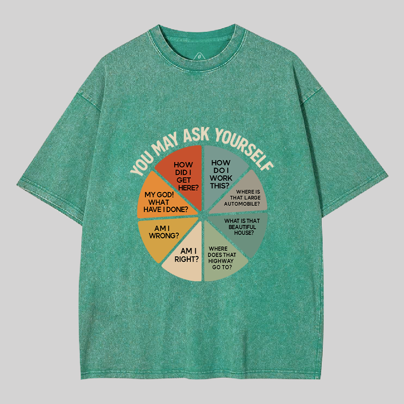 You May Ask Yourself Geek Washed T-shirt