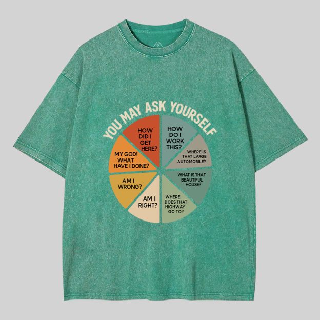 You May Ask Yourself Geek Washed T-shirt