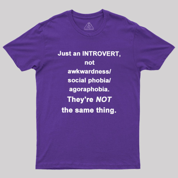 Introvert They're NOT the same thing. Geek T-Shirt